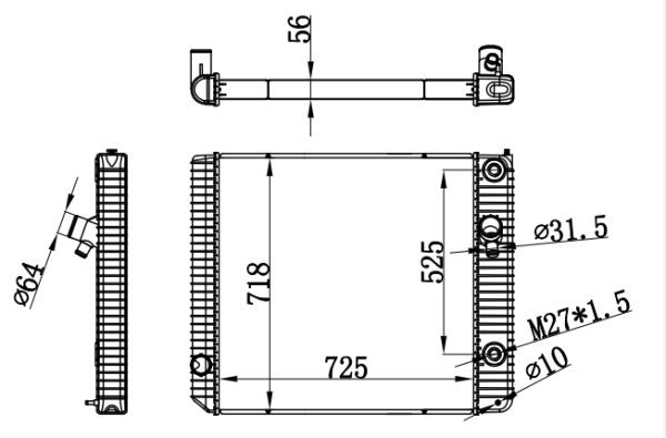 Radiator FOR TRUCK International Durastar 4000 Series 08-14/ Ford F50-F750 11-15 AT