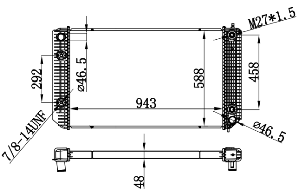 Radiator FOR TRUCK GMC Kodiak/Topkick C6500-C7500-C8500 03-07 AT