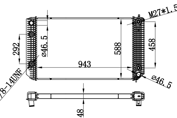 Radiator FOR TRUCK GMC Kodiak/Topkick C6500-C7500-C8500 03-07 AT