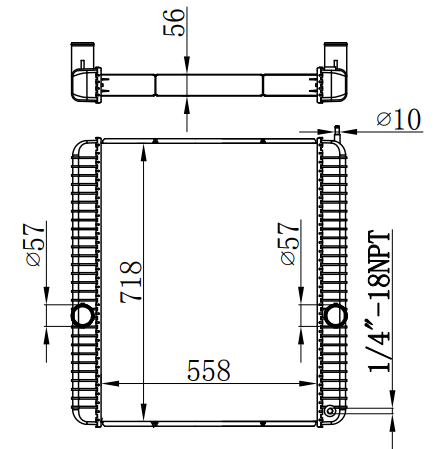 Radiator FOR TRUCK INTERNATIONAL/NAVISTAR 3800/4100/4200/4300/4400 05-07 MT