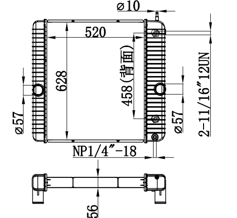 Radiator FOR TRUCK :INTERNATIONAL 1652 STRIPPED CHASSIS/3800/4100/4200/4300/4400
2002-2007