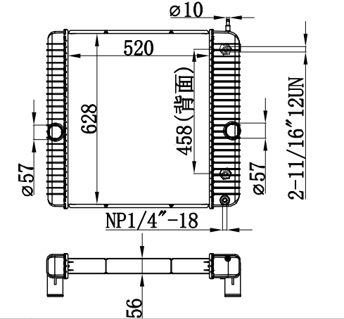 Radiator FOR TRUCK :INTERNATIONAL 1652 STRIPPED CHASSIS/3800/4100/4200/4300/4400
2002-2007