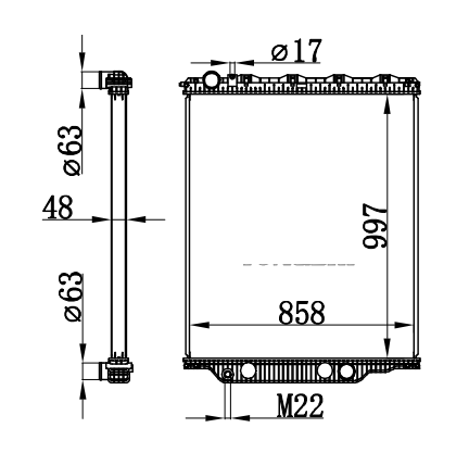 Radiator FOR TRUCK MACK CHU 08-10 MT