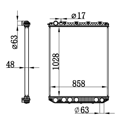 Radiator FOR TRUCK MACK CXU600 L6 12.7L 08-13/
 VOLVO VAH L6 12.8L 11-13 MT