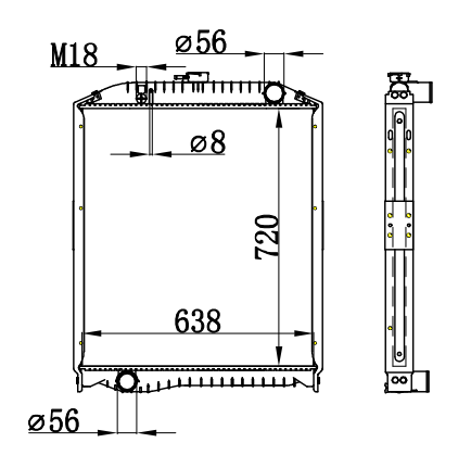 Radiator FOR HINO RANGER KK-HR1J J08C' 99-