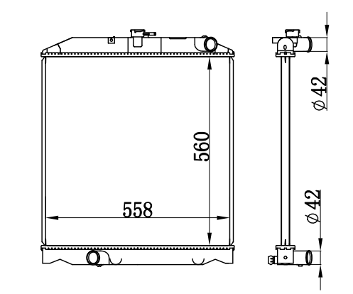 Radiator FOR HINO DUTRO CON TAPA 07- MT