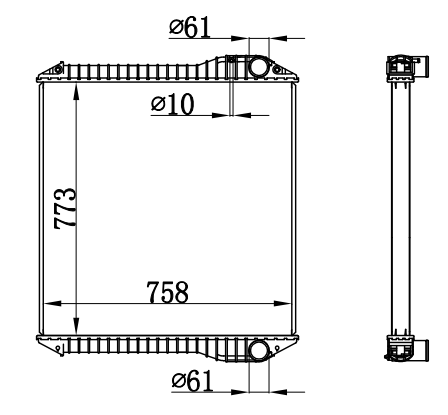 Radiator FOR HINO HINO RANBOW KK-HR1J J08C 05- MT