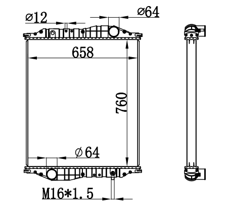 Radiator FOR BENZ KASSBOHRER' C457 TRUCK