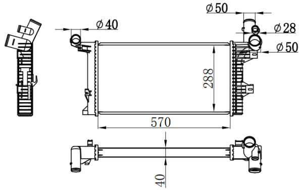 Radiator FOR BENZ MERCEDES ATEGO 97-04 M