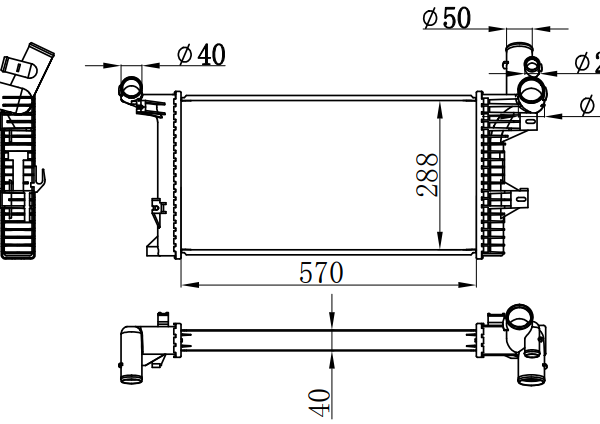 Radiator FOR BENZ MERCEDES ATEGO 97-04 M