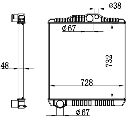 Radiator FOR MITSUBISHI SUPER GREAT KC-FV513H BW22 96-00