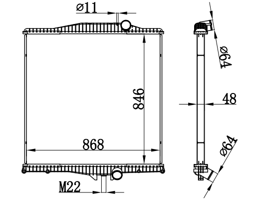 Radiator FOR VOLVO CT SERIES 112'' BBC