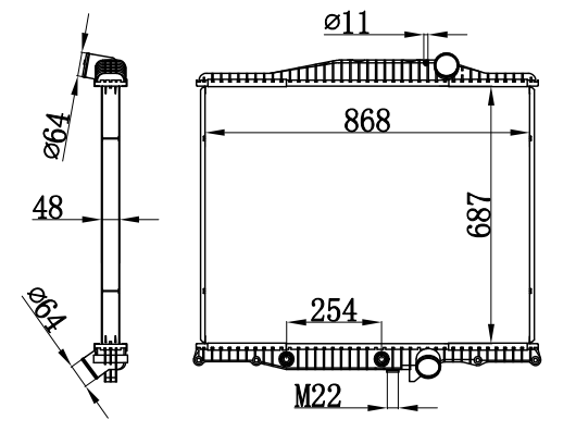 Radiator FOR VOLVO CXP SERISE 112'' BBC