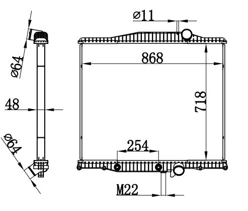 Radiator FOR VOLVO CT SERISE 112'' BBC